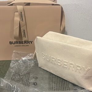 Burberry Beige Canvas Pouch